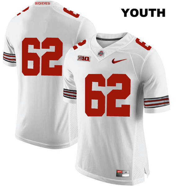 Ohio State Buckeyes Youth Brandon Pahl #62 White Authentic Nike No Name College NCAA Stitched Football Jersey CB19I75AI
